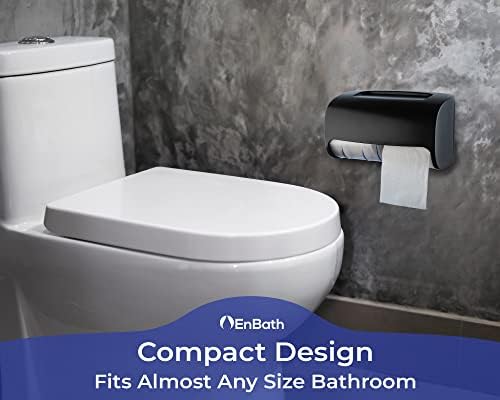EnBath Commercial Toilet Paper Dispenser Wall Mount Double Roll Black 1