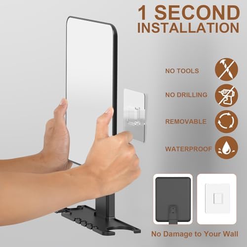 Fogless Shower Mirror w Razor Holder