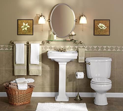 Mfcn brushes Nickel 2275-Inch x 5-Inch Glass Bathroom Vanity Shelf
