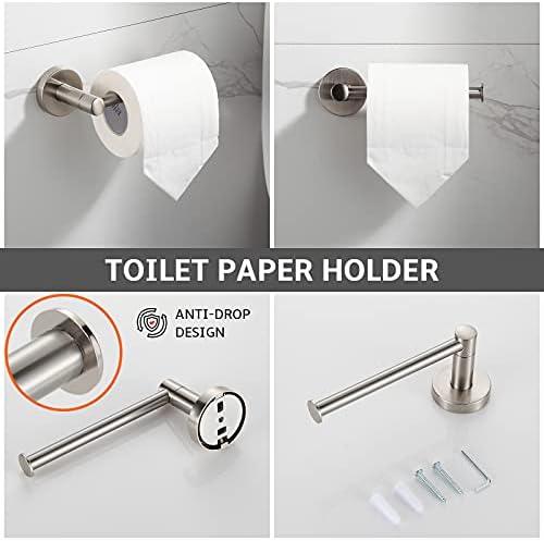 Adjustable 4-Piece Bathroom Towel Rack Brushed Nickel