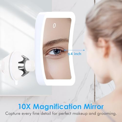 Glimmerx 10X Magnifying Lighted Makeup Mirror