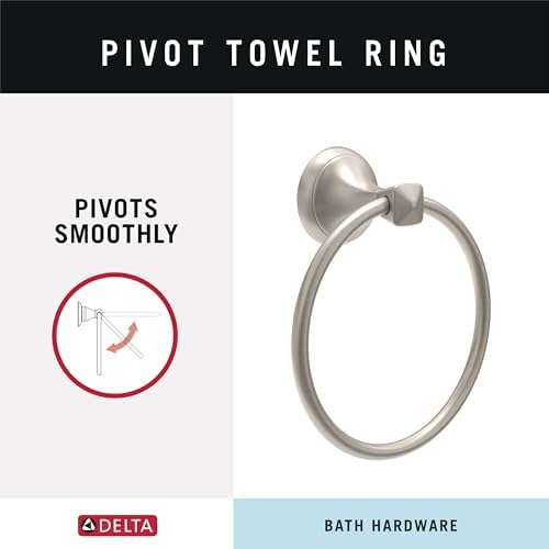 Delta ESATO Wall-Mounted Towel Ring Brushed Nickel SpotShield Bathroom Hardware
