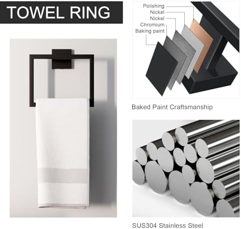 Perfect 5-Piece Bathroom Accessory Set With Matte Black Hawksown