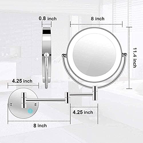 8 Wall Mounted Makeup Mirror - Double Sided Shaver Safety Mirror