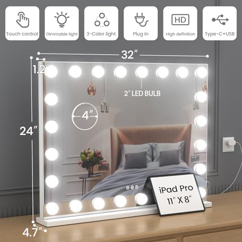 Luxury 10X Magnifying Vanity Mirror with 3 Lighting Modes