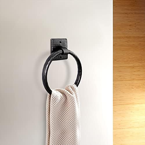 Monarch Abode Handmade Rustic 7 Wall-Mounted Towel Ring for Bathroom Kitchen