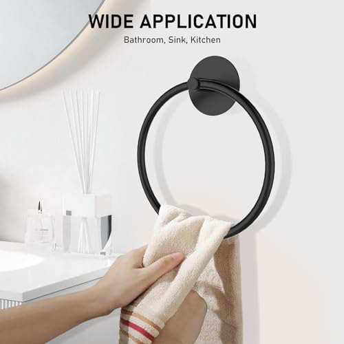 Sturdy Durable Adhesive Towel Holder Basil Black