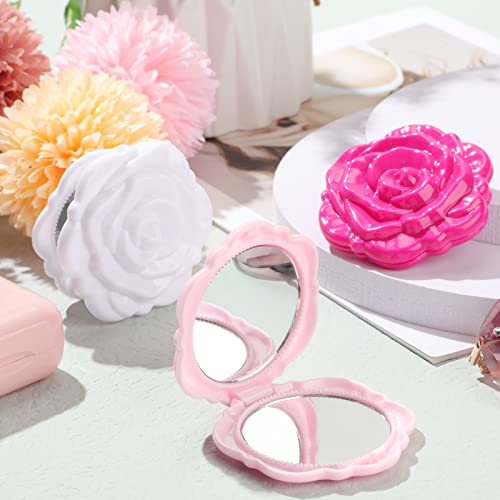30 Pcs Compact Pink Rose Mirrors Travel Wedding Party Favors