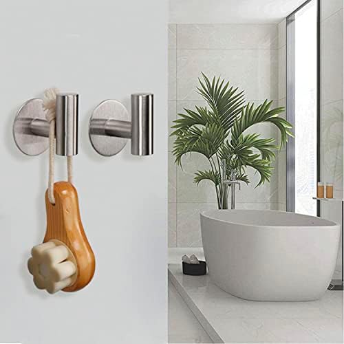 TocTen Bath Towel Hook 3 Pack Brushed Nickel No Drilling