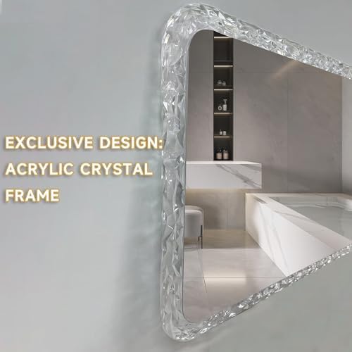 GOTOME Crystal Acrylic Vanity Mirror with LED Brightness