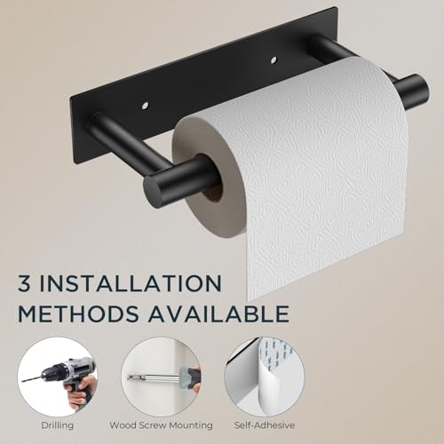 FORIOUS Black Stainless Steel Toilet Holder