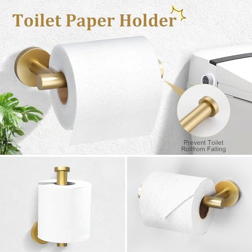 TURS Brushed Gold 5-Piece Bathroom Hardware Set
