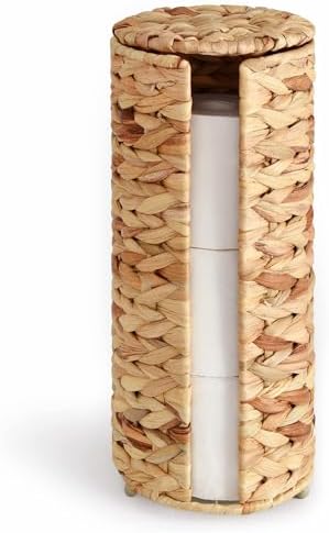 StorageWorks Water Hyacinth Toilet Paper Holder Stand - 3 Rolls