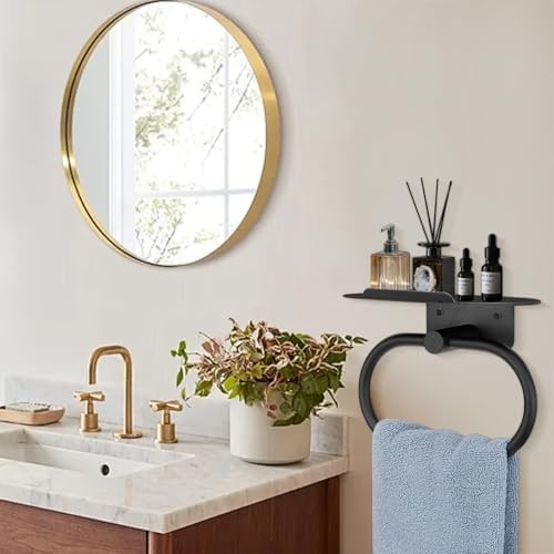 Siyzda Hand Towel Ring with Shelf