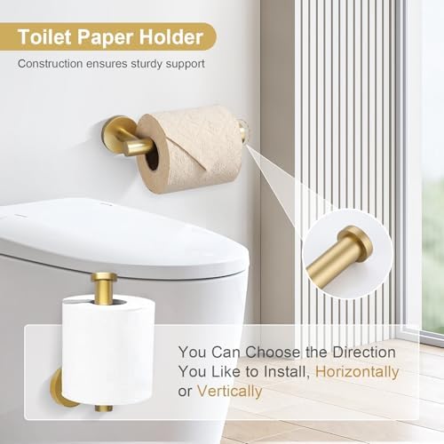 TQKAG Brushed Gold 6-Piece Bathroom Hardware Set
