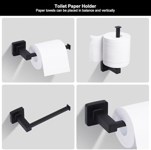 5-Piece Black Bathroom Hardware Set