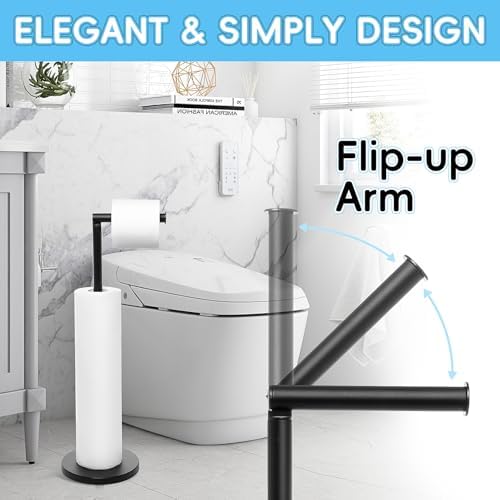 HABYMOKE Space-Saving Jumbo Toilet Paper Holder with Matte Black_finish