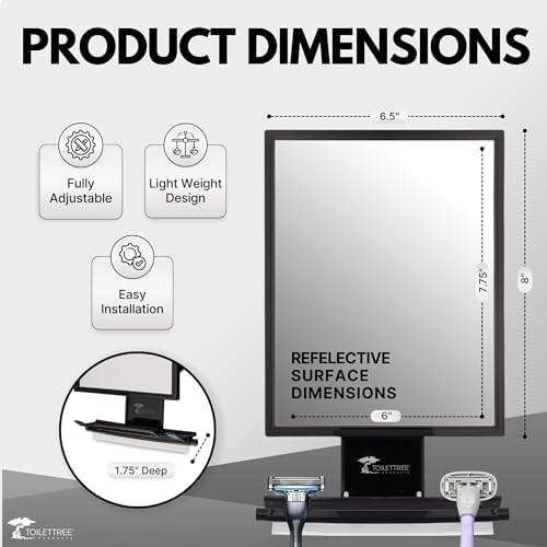 Fogless Bath Mirror - Crystal-clear View Leak-Proof Durable