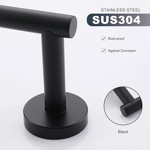 Sturdy Black Toilet Paper Holder for Improved Space Utilization