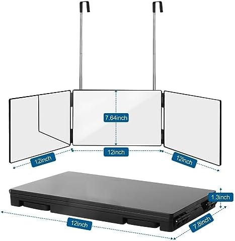 360-Degree Trifold Mirror Black Wentoma