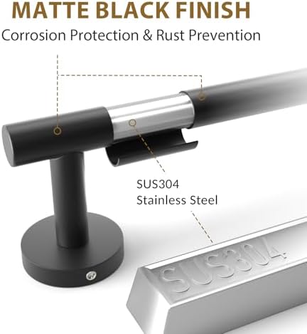 Luxbaro Matte Black Towel Bar