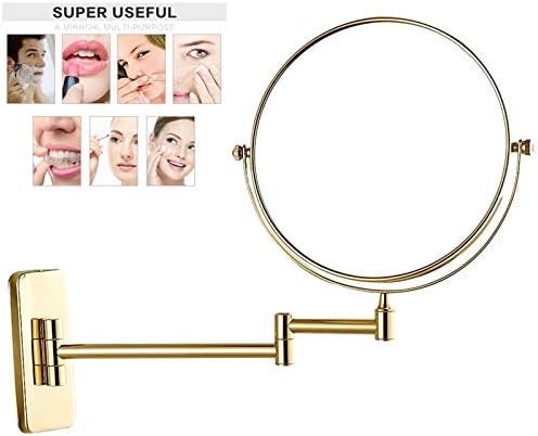 Wall-Mounted Double-Sided 8-inch Makeup Mirror with 3X Magnification