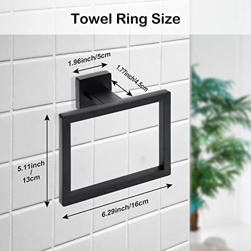 Matte Black Square Towel Holder