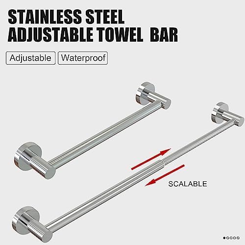 Adjustable 304 Stainless Steel Towel Bar for Bathroom