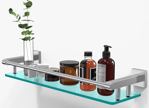 Stainless Steel Glass Wall-Mounted Bathroom Organizer