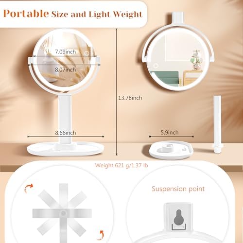 Vanity Mirror with Lights Double Sided 10X Magnification