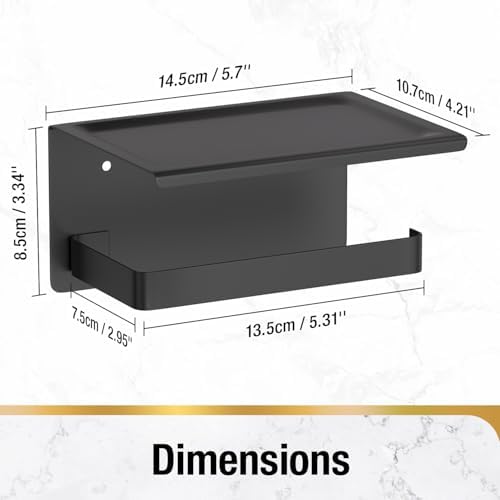 HITSLAM Wall-Mount Toilet Paper Holder with Phone Shelf Rust-Resistant