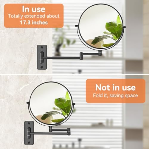 8-inch 10X dual-sided wall-mounted vanitymakeup mirror