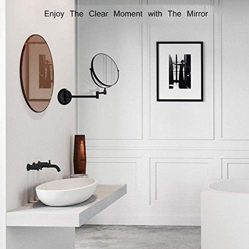 Wall-Mounted 8-Inch Makeup Mirror with LED Light and Extendable Arm
