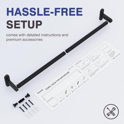 24 Rustproof Towel Rack Space-Saving