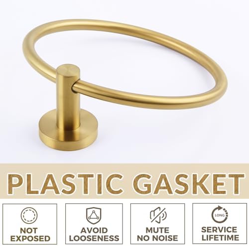 APLusee Brushed Gold Hand Towel Ring