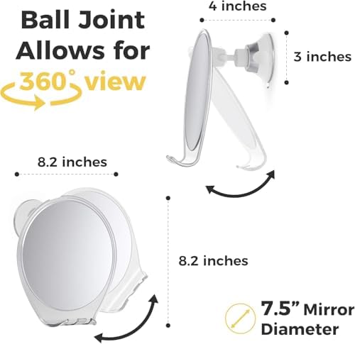 Effortless shower shaving mirror