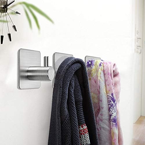 FOTYRIG 4-Piece Stainless Steel Towel Robe Hook No-Drill Wall Mount
