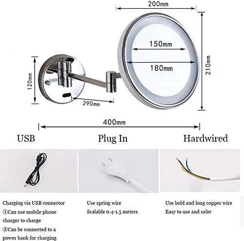 Smartersensor Smart Mirror - Makeup Mirror with 360 Extendable Design