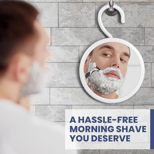 MirrorVana Round Fogless Shower Mirror with Swivel Hook