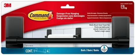 Command Hand Towel Bar Matte Black 9 Inch