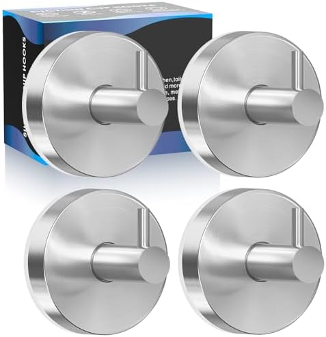 4-Piece Suction Cup Holders Silver Easy to Use in Showers and Beyond