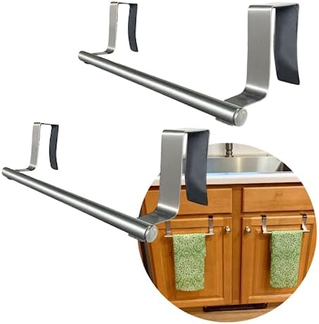 Evelots 2-Piece Towel Hook Bar for Kitchen Bathroom