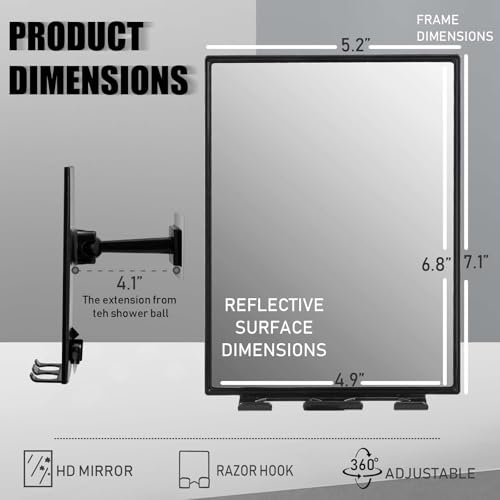 QiShui 360 Rotate Reusable Shower Mirror for Shaving
