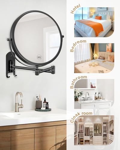 decluttr Large 9 Inch Wall Mounted Makeup Mirror