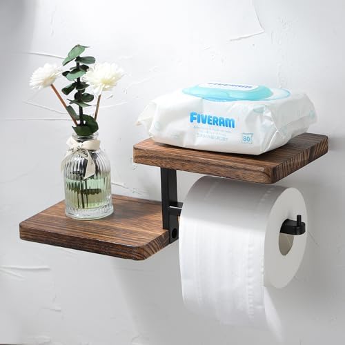 AIDILI Wall-Mounted Wood Toilet Paper Holder