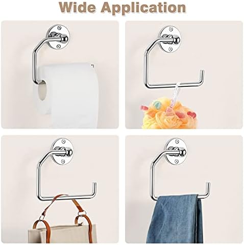 BKOH ETELI 3-Piece Bathroom Towel Ring and Toilet Paper Holder Set Silver