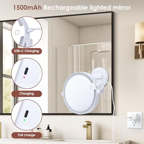 10x Magnifying Shower Mirror for Men