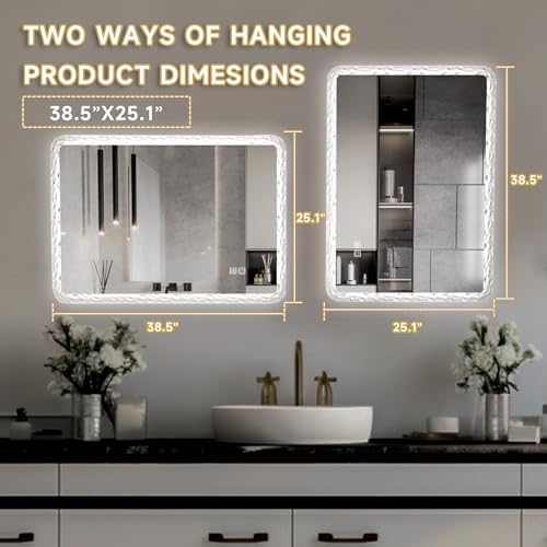 GOTOME Crystal Acrylic Vanity Mirror with LED Brightness