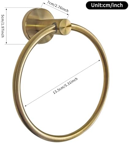 BATHSIR Gold Towel Holder Brass Towel Ring