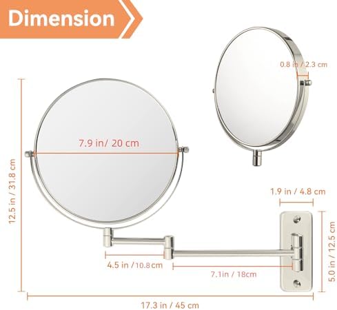 AumVum 10x Magnifying Extendable Makeup Mirror for Grooming